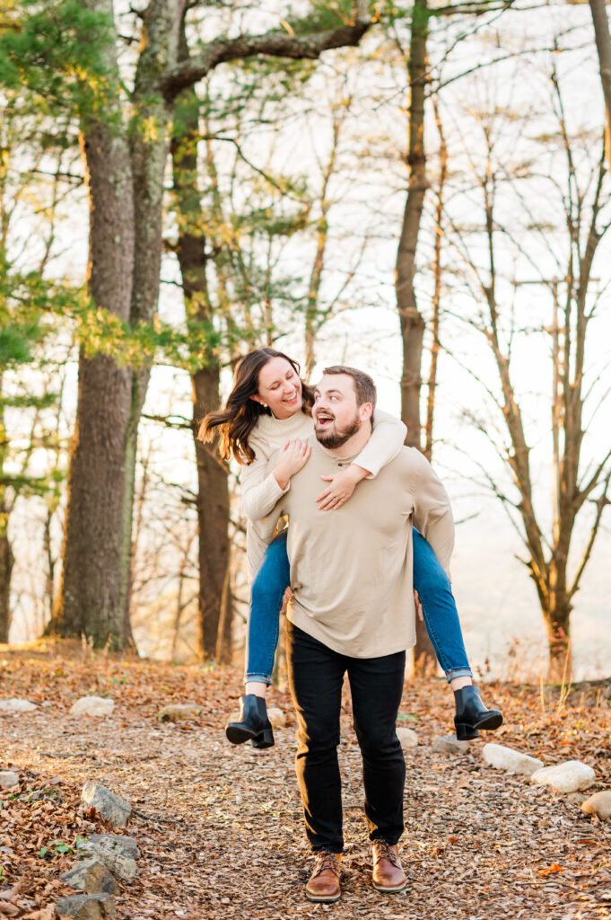 couple piggy back ride