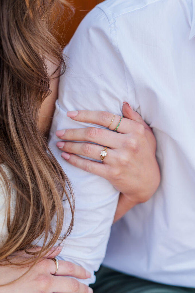 engagement ring on girl's hand