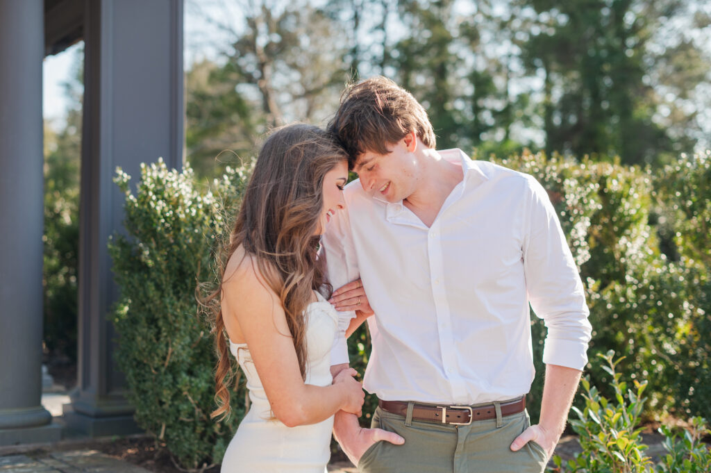 Couple with foreheads together