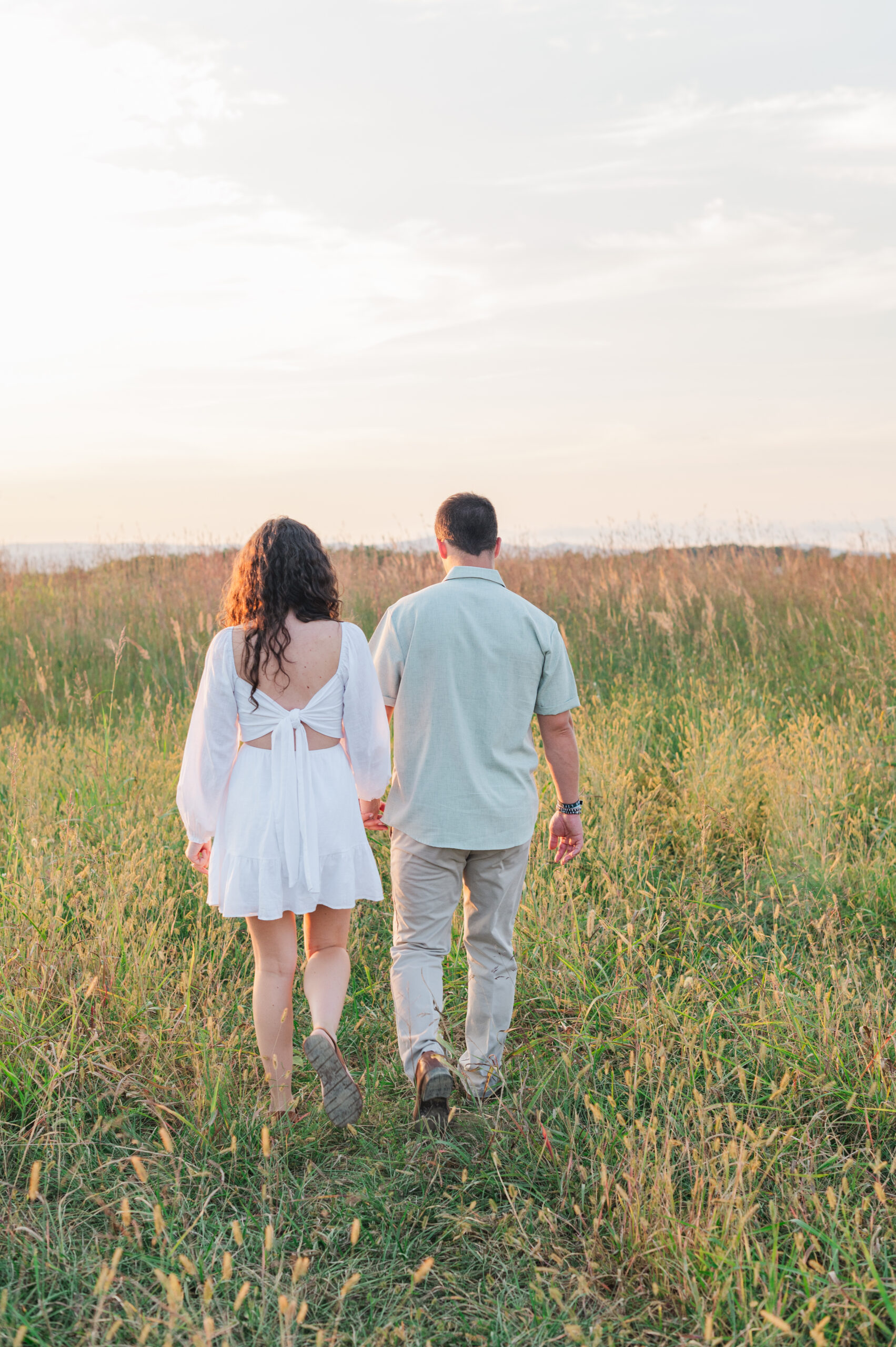 sunset engagement session