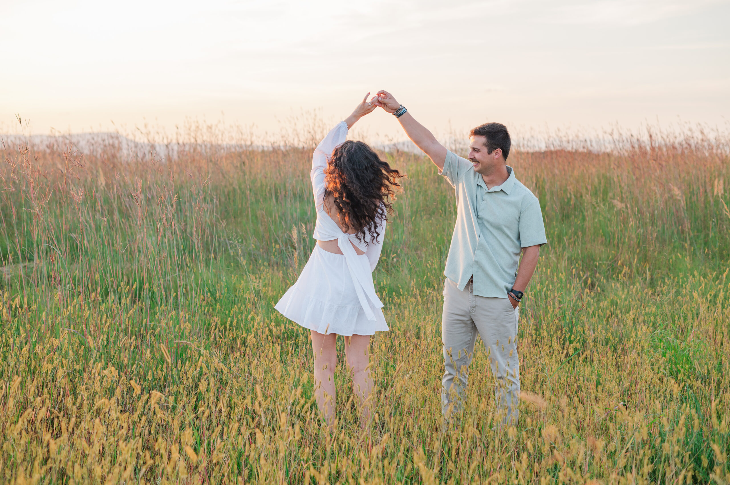 twirling pose engagement