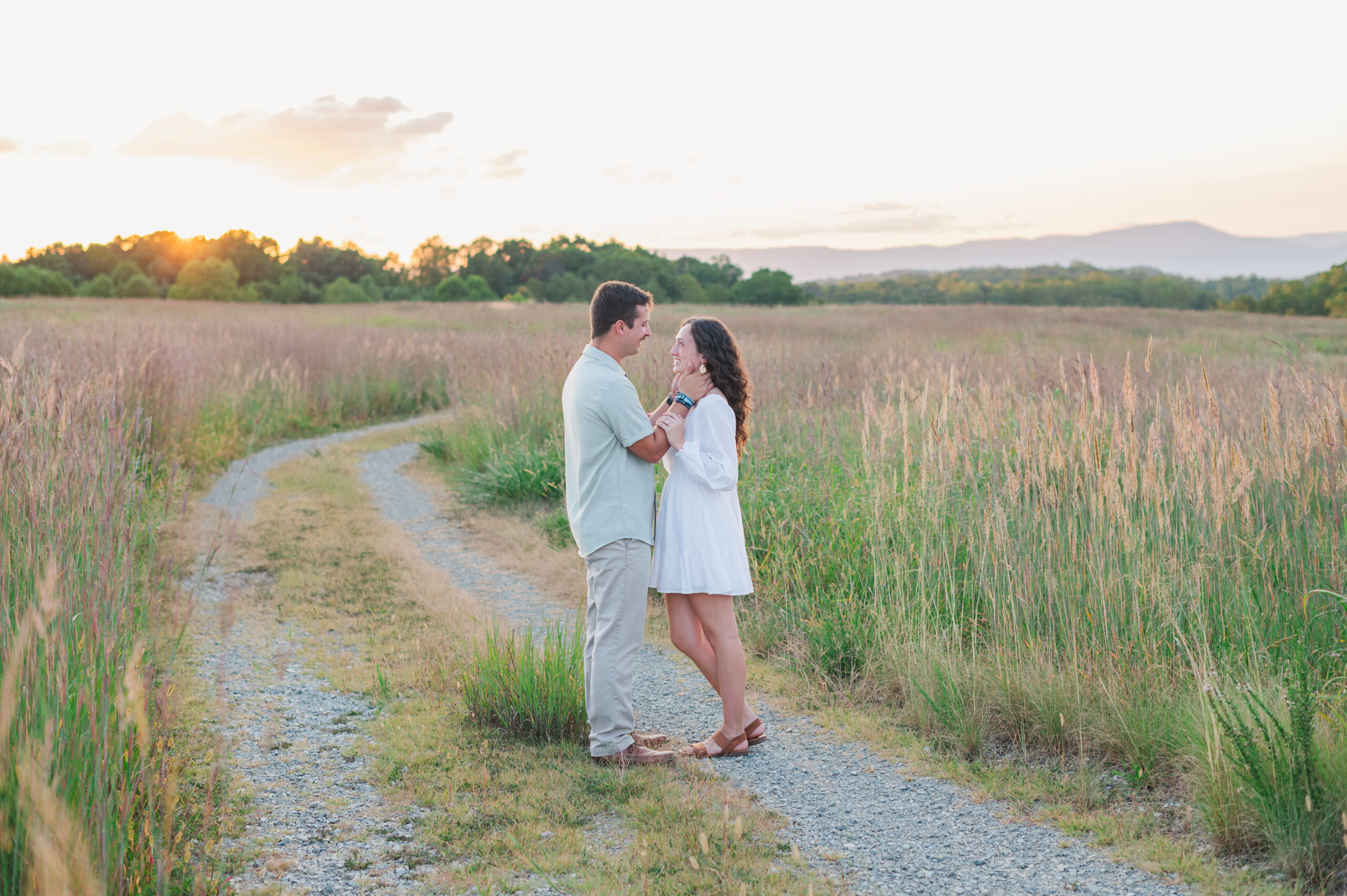 sunset engagement session