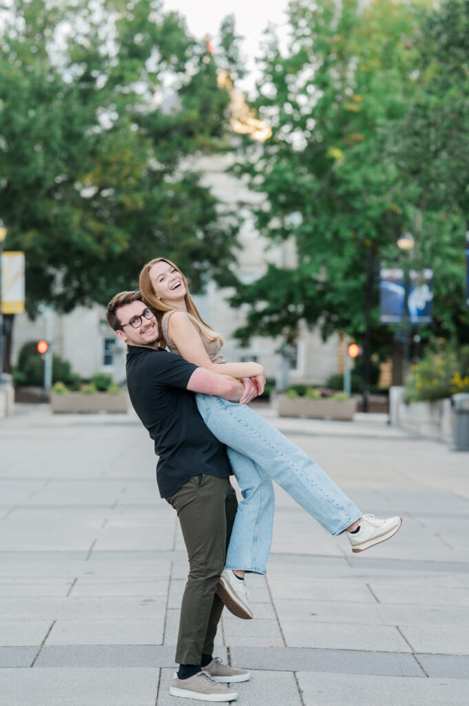 Playful engagement session raleigh nc