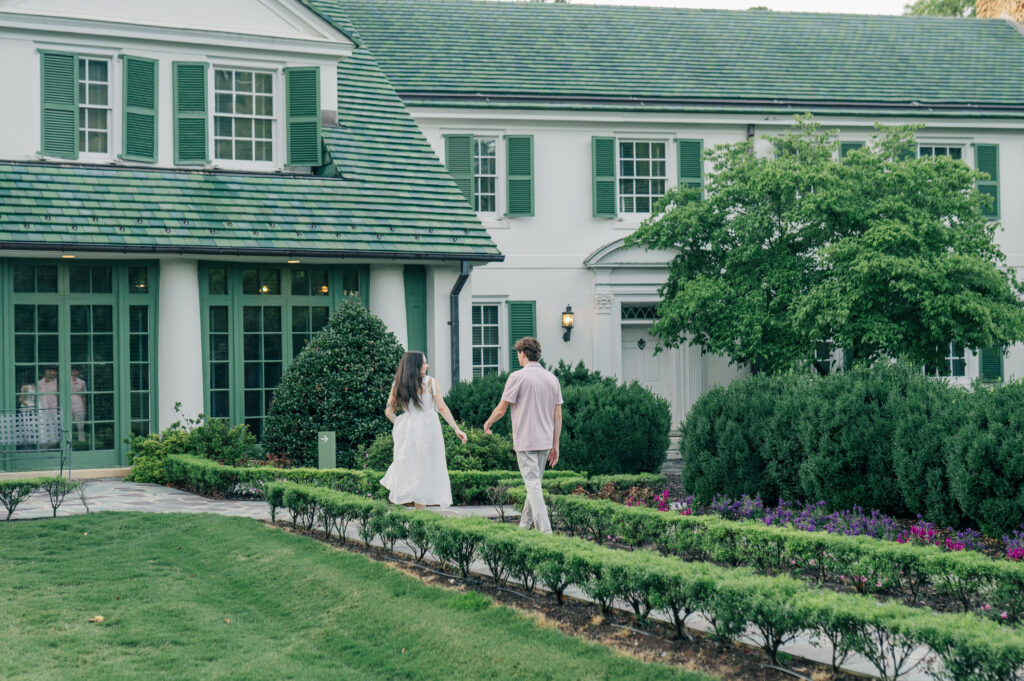 engagement session in winston salem reynolda gardens