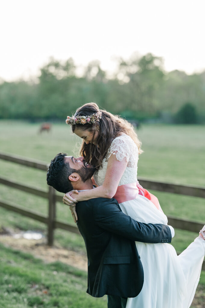 tanglewood park engagement session lift pose