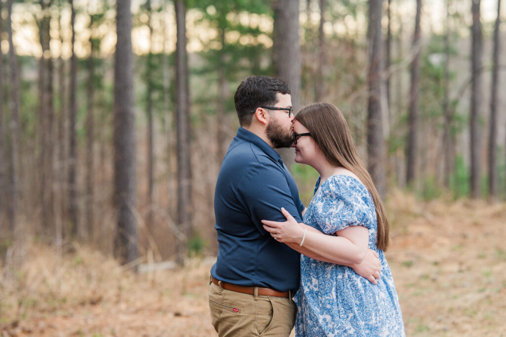 winston salem lake engagement session woodsy