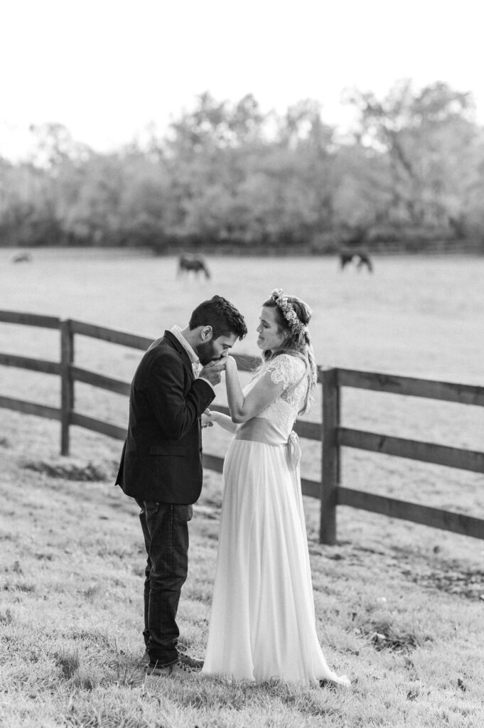 Tanglewood Park Sunset Portraits Bride and Groom