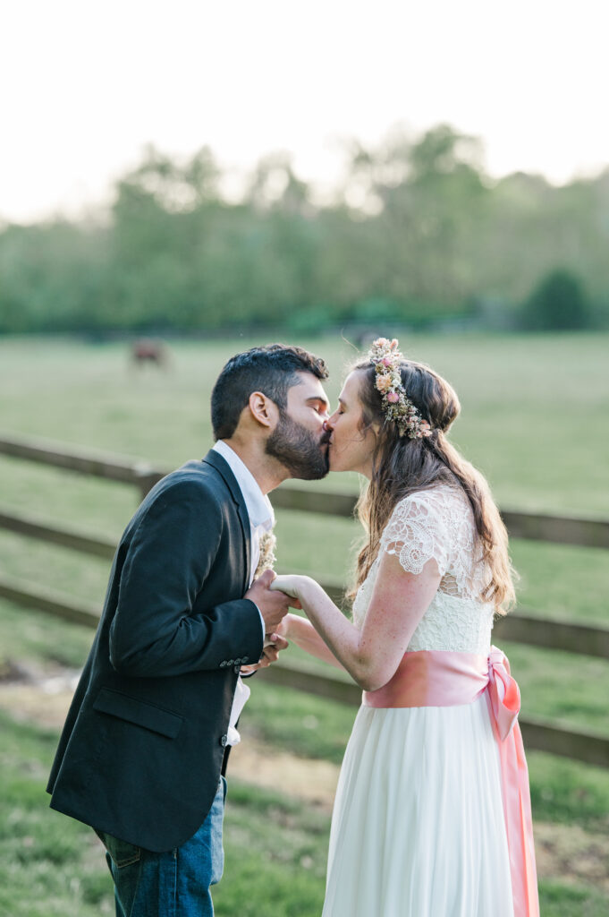 Tanglewood Park Sunset Portraits Bride and Groom