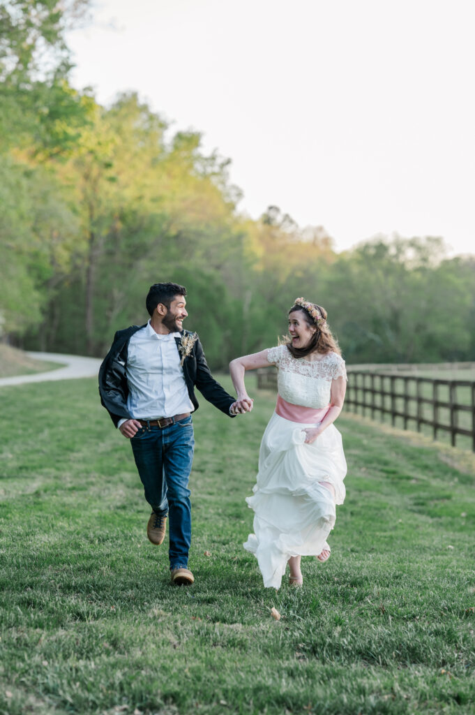 Tanglewood Park Sunset Portraits Bride and Groom