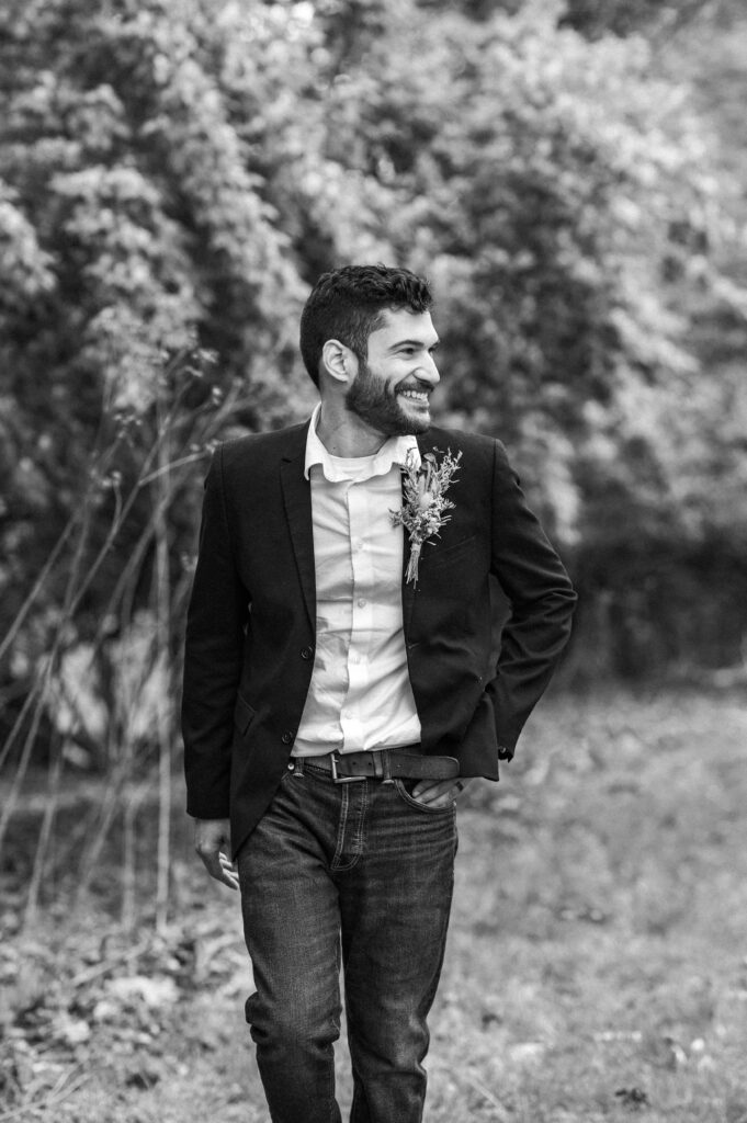 Groom Portraits in Black and White