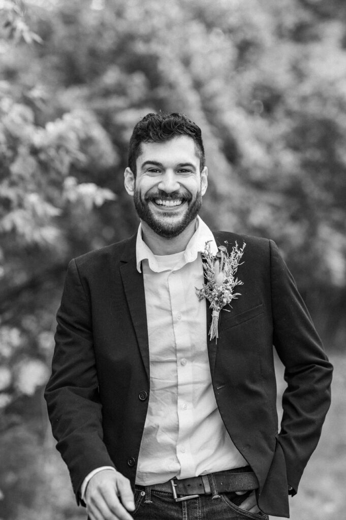 Groom Portraits in Black and White