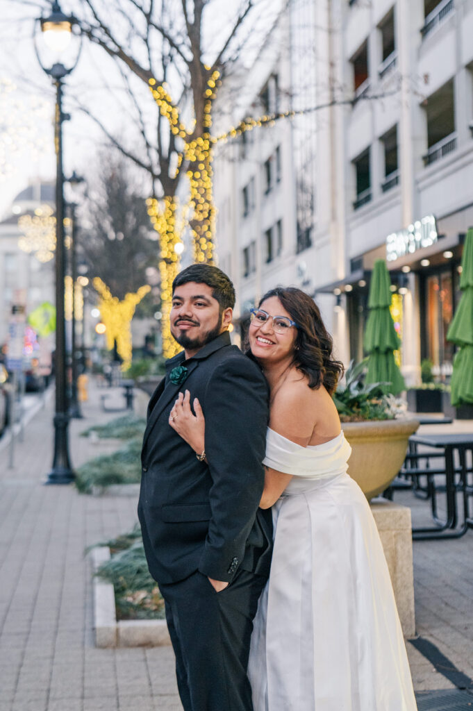 downtown raleigh elopement Christmas