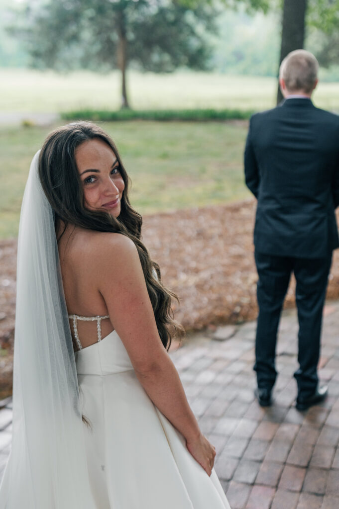 Bride and groom first look