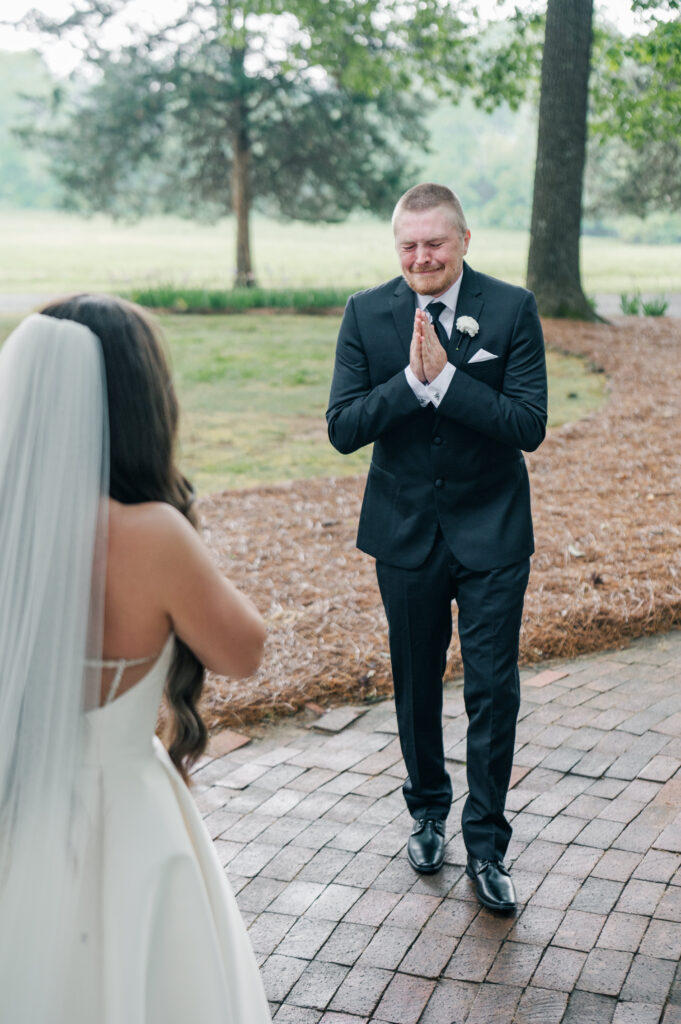 Bride and groom first look