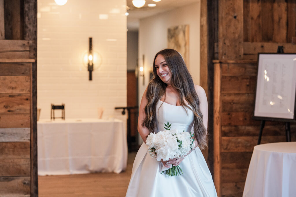 Bride walking down the aisle