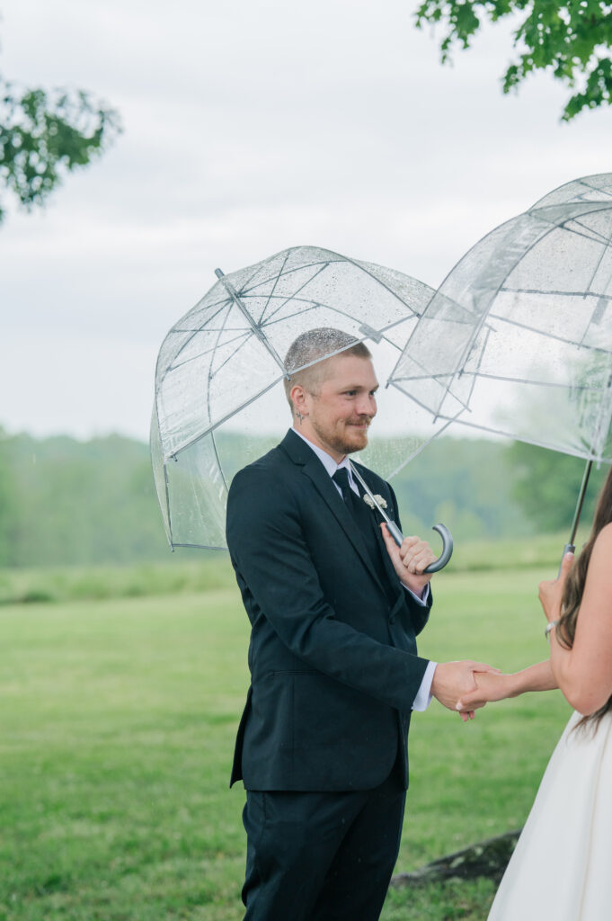 Summerfield farms wedding ceremony under oak tree