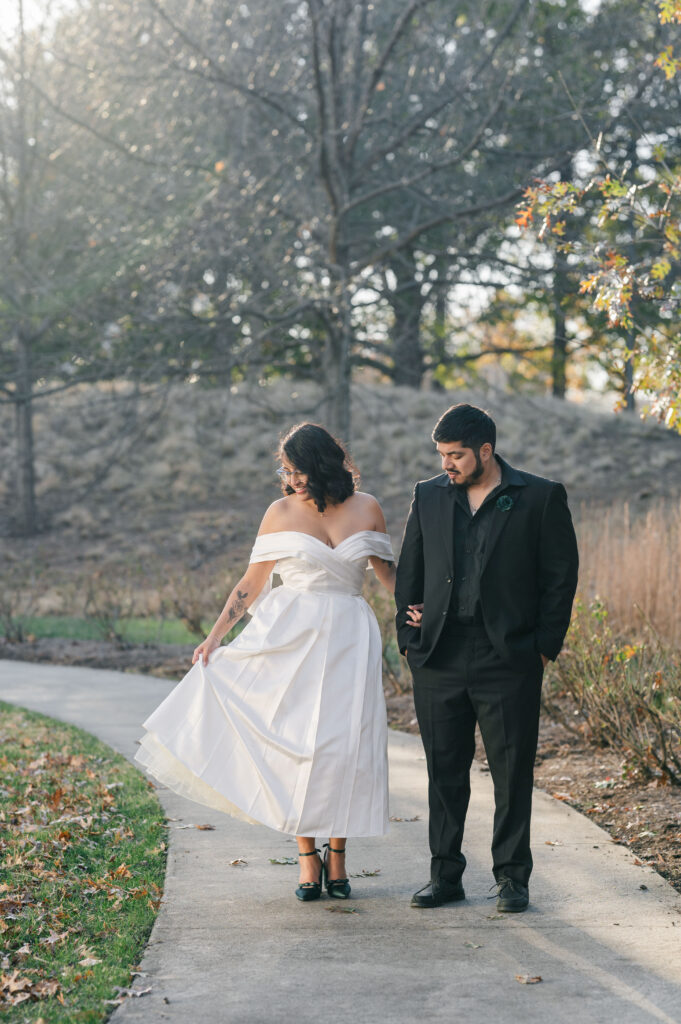 raleigh elopement bride and groom