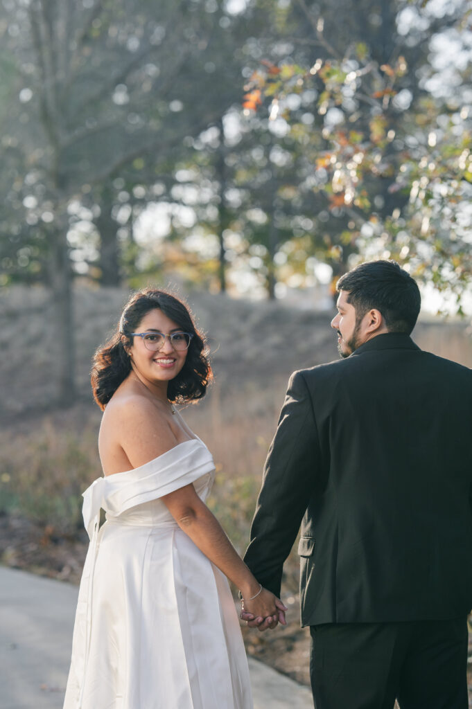 raleigh elopement bride and groom