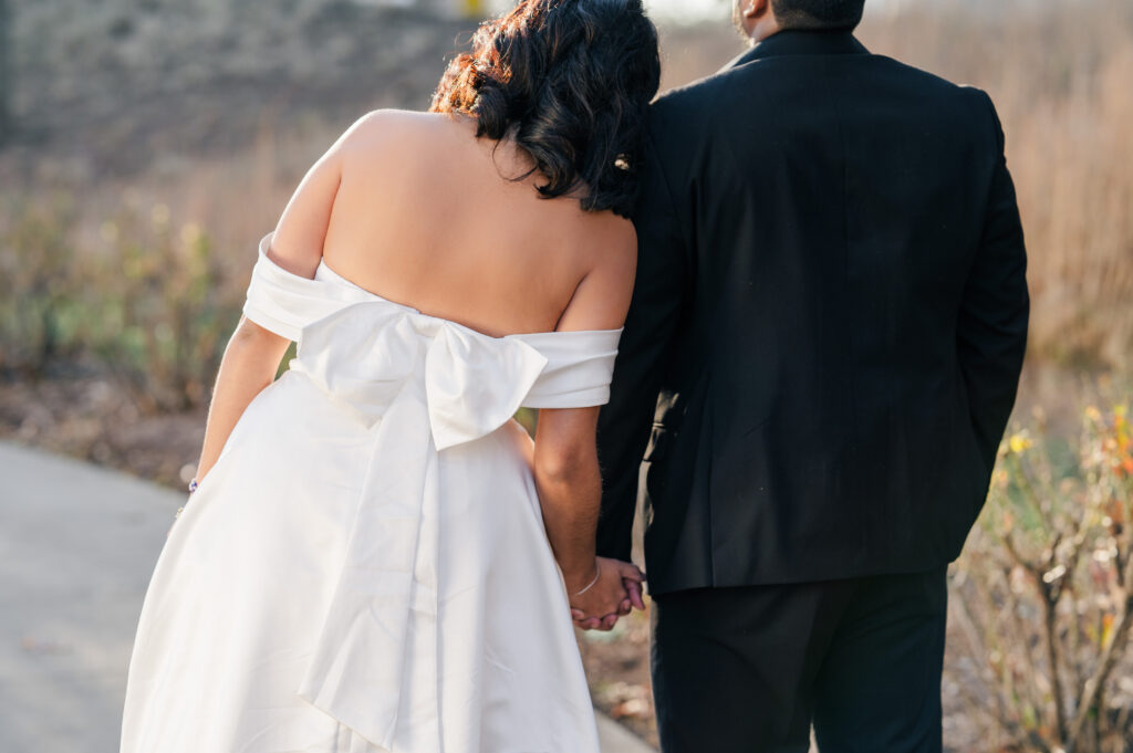 raleigh elopement bride and groom