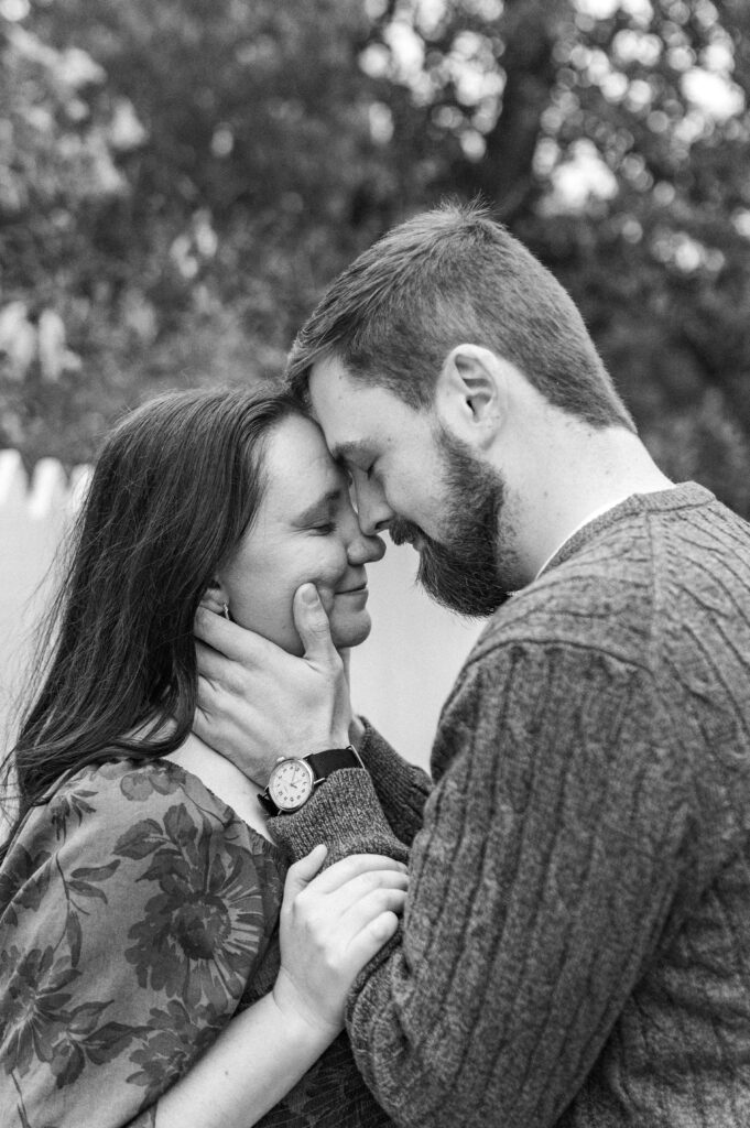 engagement session black and white