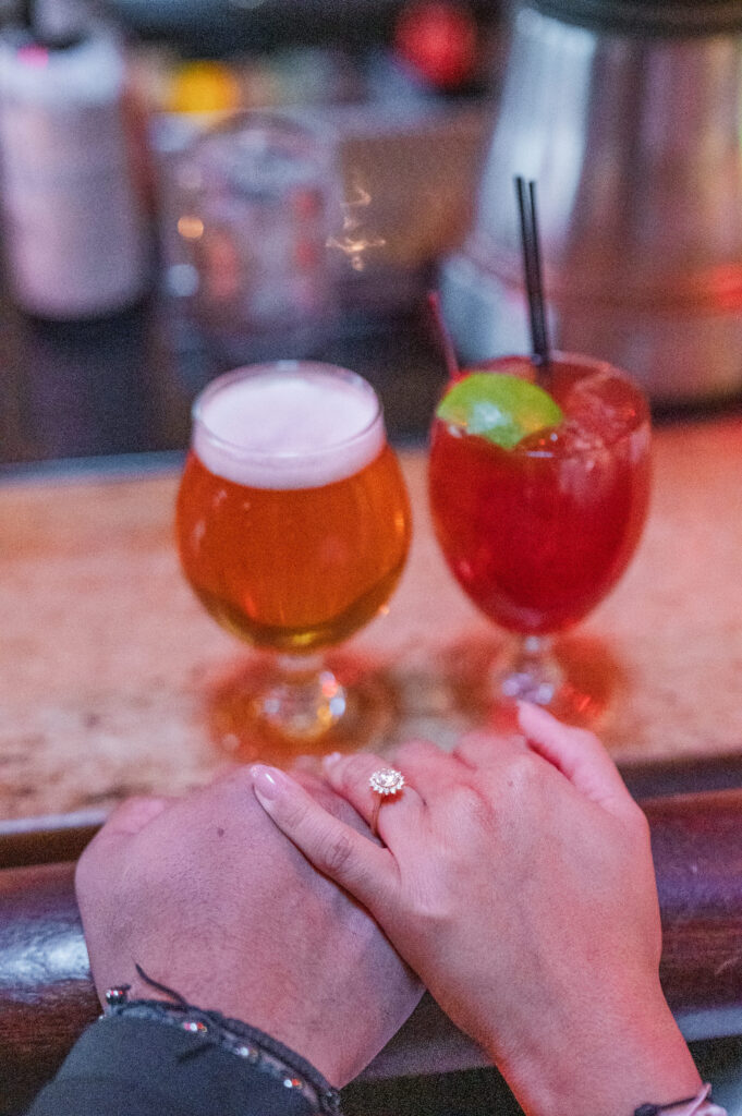 bride and groom bar photos