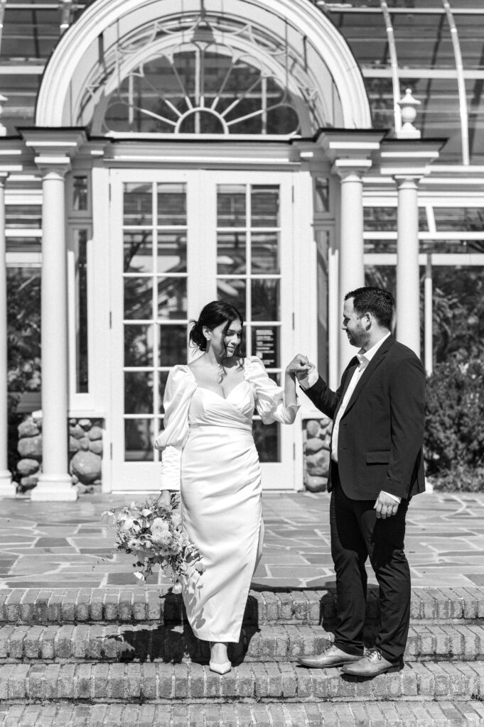 Relaxed couple on their wedding day in NC
