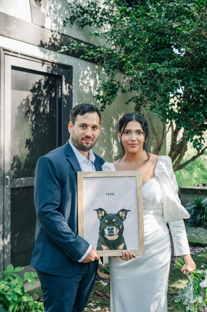 Honoring dog on wedding day