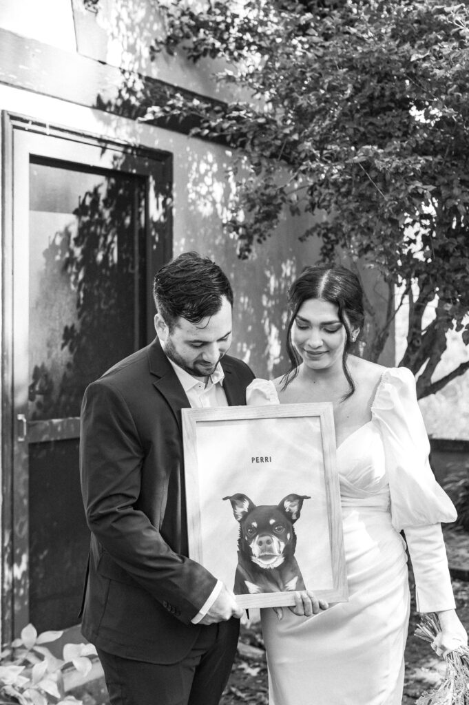 Honoring dog on wedding day