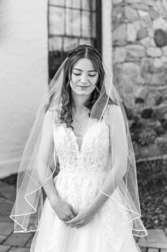 Greensboro bridal portraits b/w