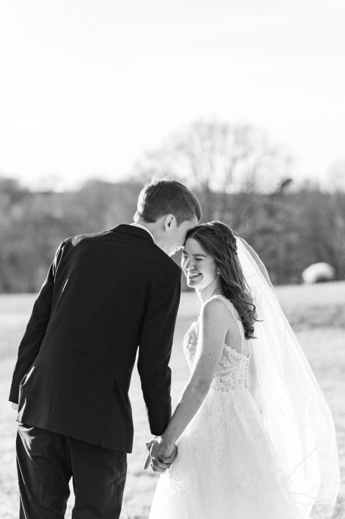 Bride and groom sunset portraits