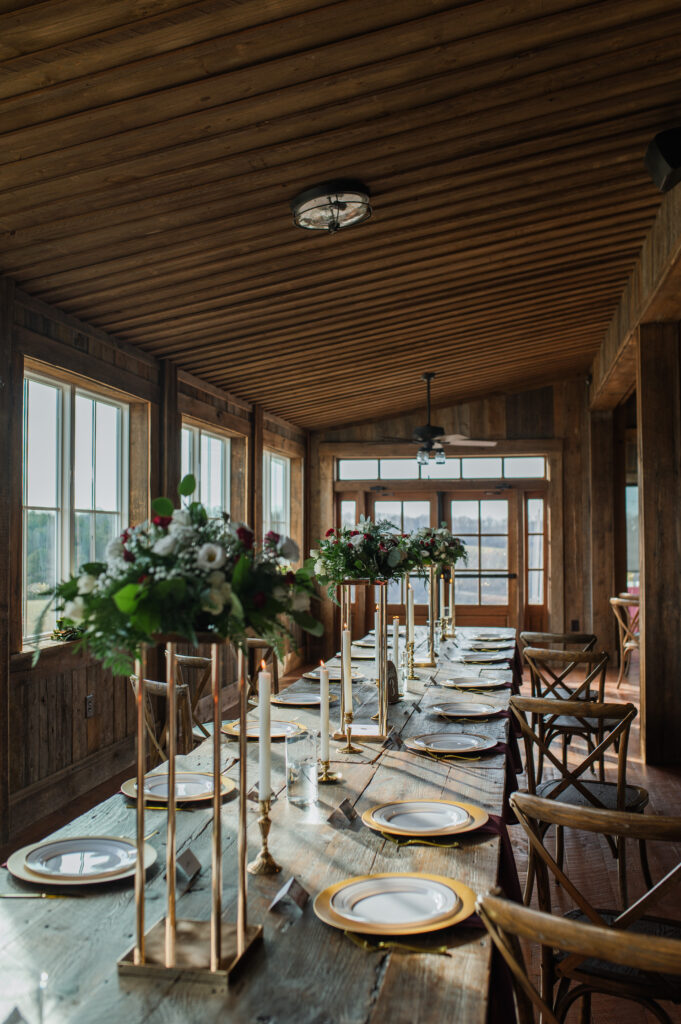 Experience Oakhaven table set up reception