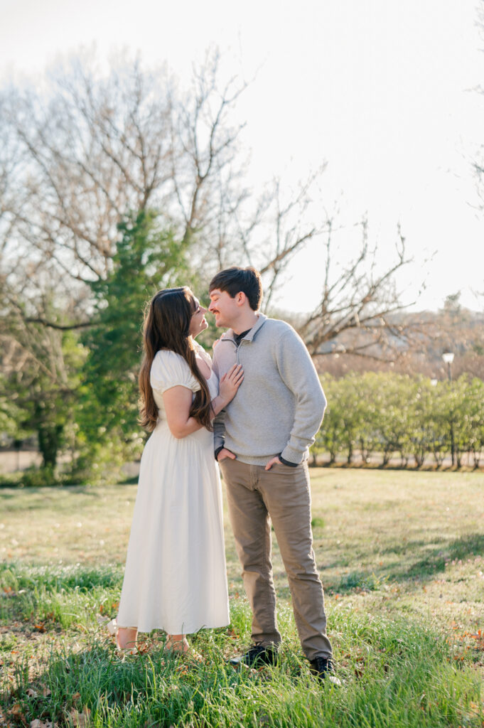 Spring engagement session in Old Salem North Carolina
