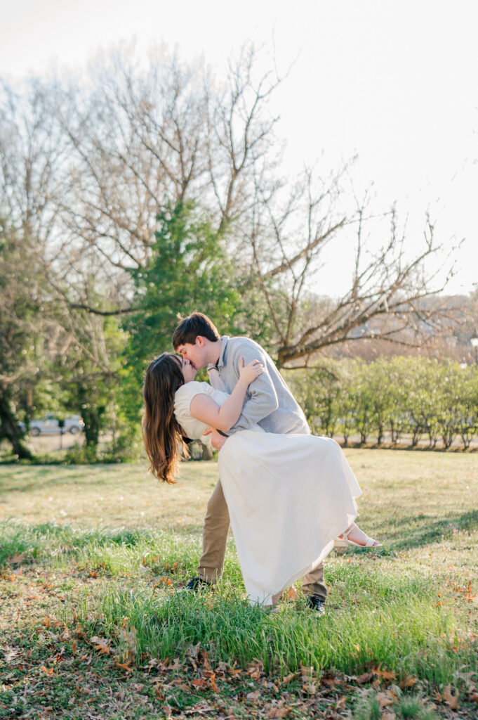 Spring engagement session in Old Salem North Carolina