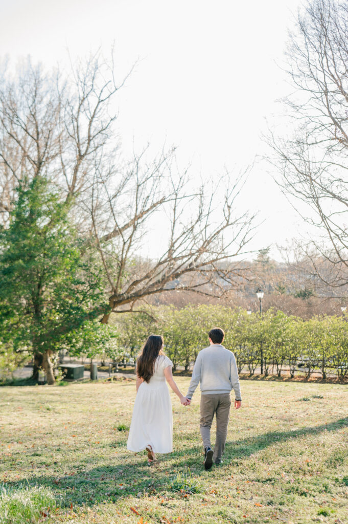 Spring engagement session in Old Salem Winston