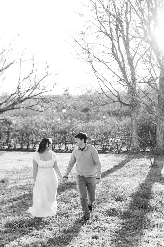 Spring engagement session at Old Salem Gardens
