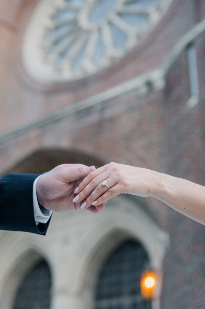 Greensboro engagement photo ring detail